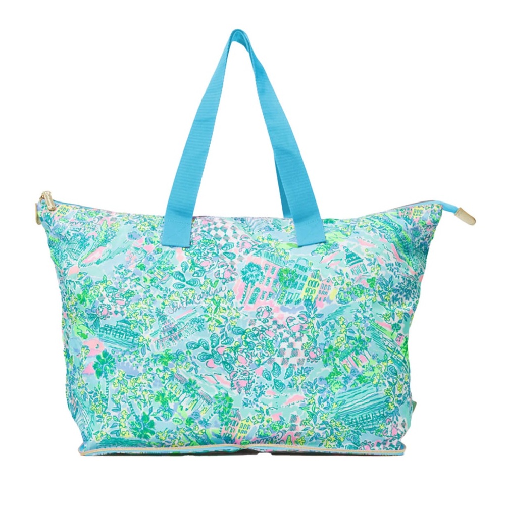 Lilly Pulitzer Surf Blue Lilly Loves South Carolina Getaway Packable Tote